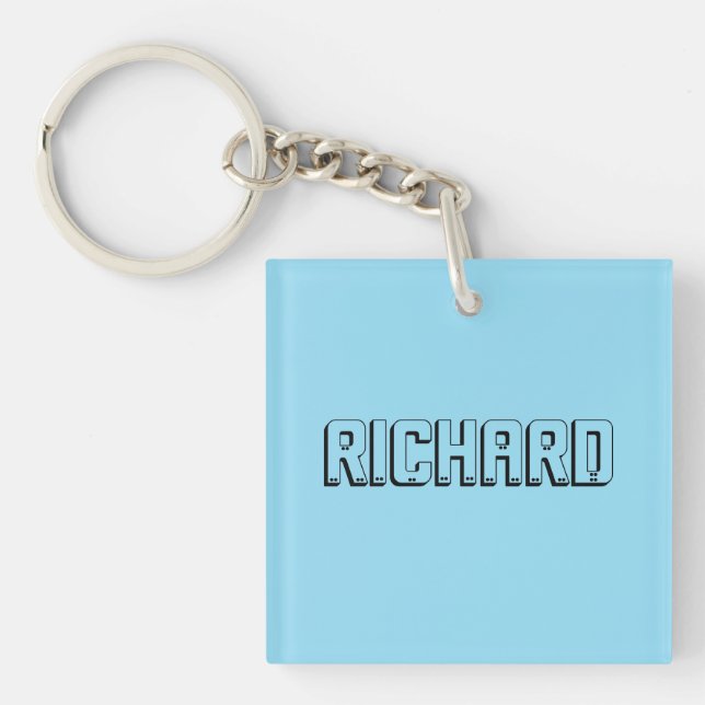 Richard Name In Block Letters, Keychain (Front)