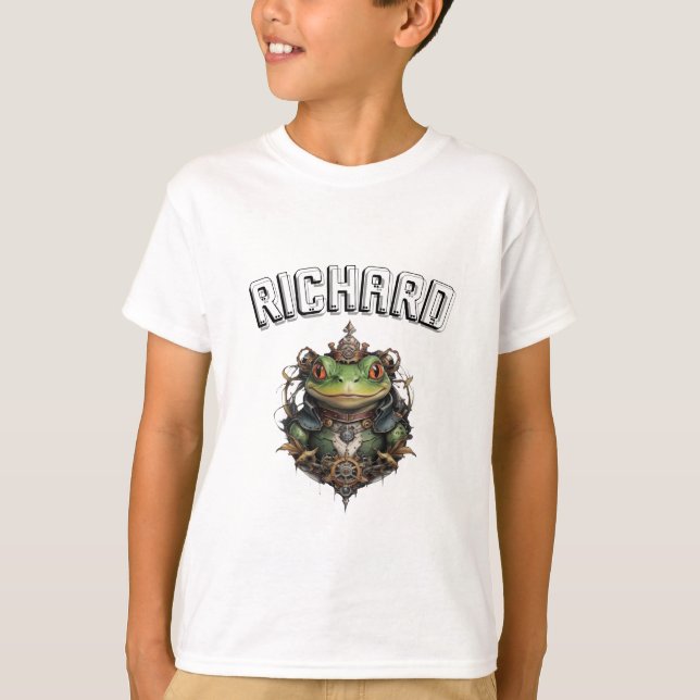 Richard Name With Steampunk Frog, T-Shirt (Front)