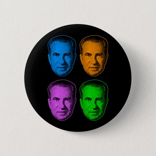 Richard Nixon in Vivid Colour 2 Inch Round Button (Front)