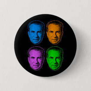 Richard Nixon in Vivid Colour 2 Inch Round Button