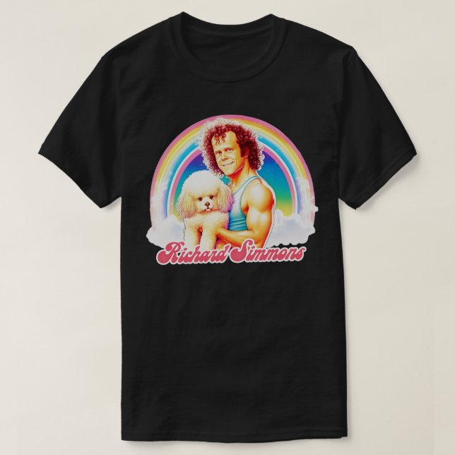 Richard Simmons Retro Rainbow Aesthetic T-Shirt (Design Front)