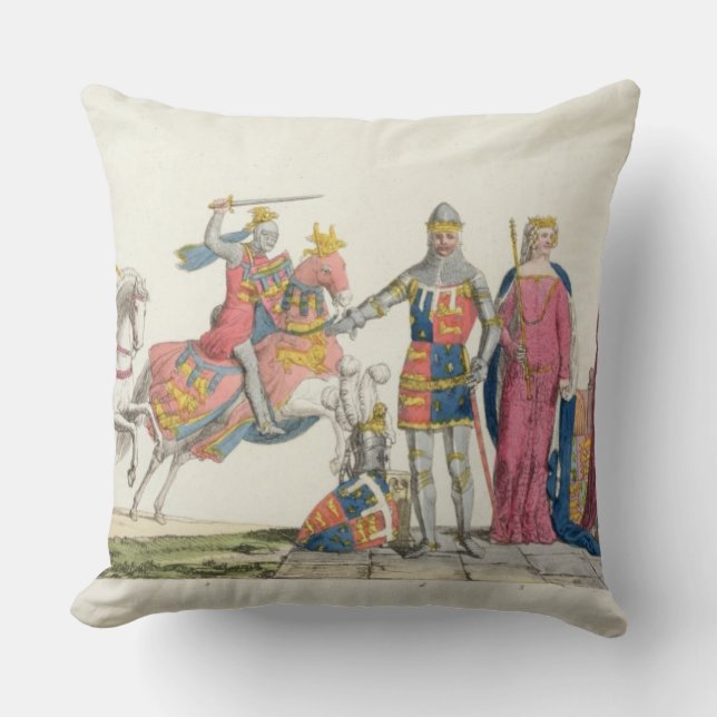 Richard the Lionheart, John of Gaunt, Edward III, Throw Pillow (Front)