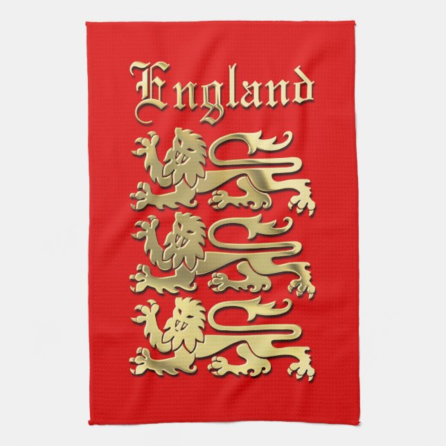 Richard the Lionheart's Royal Arms of England Kitchen Towel (Vertical)