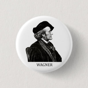 Richard Wagner, black 1 Inch Round Button