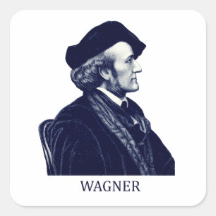 Richard Wagner, blue Square Sticker