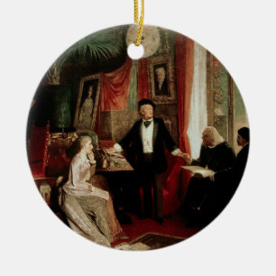 Richard Wagner with Franz Liszt and Liszt's daught Ceramic Ornament