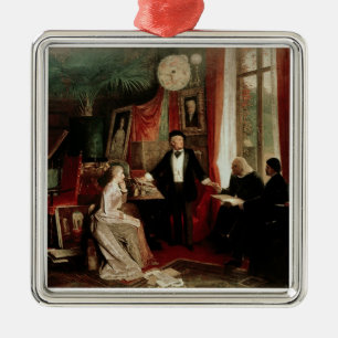 Richard Wagner with Franz Liszt and Liszt's daught Metal Ornament