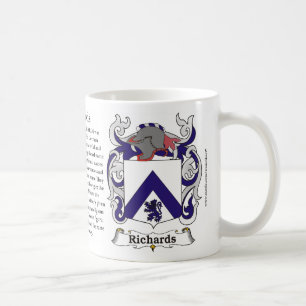 Richards Family Crest including the History and Me Coffee Mug