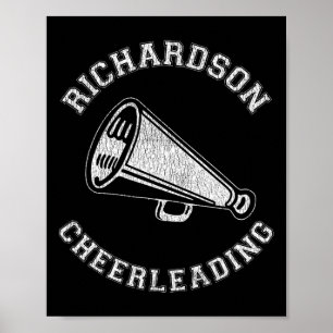 Richardson Cheer Distressed Retro 90's Cheerleader Poster