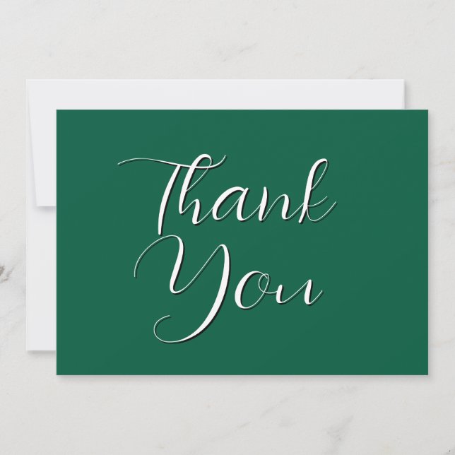Riche Carte de remerciements vert foncé (Devant)