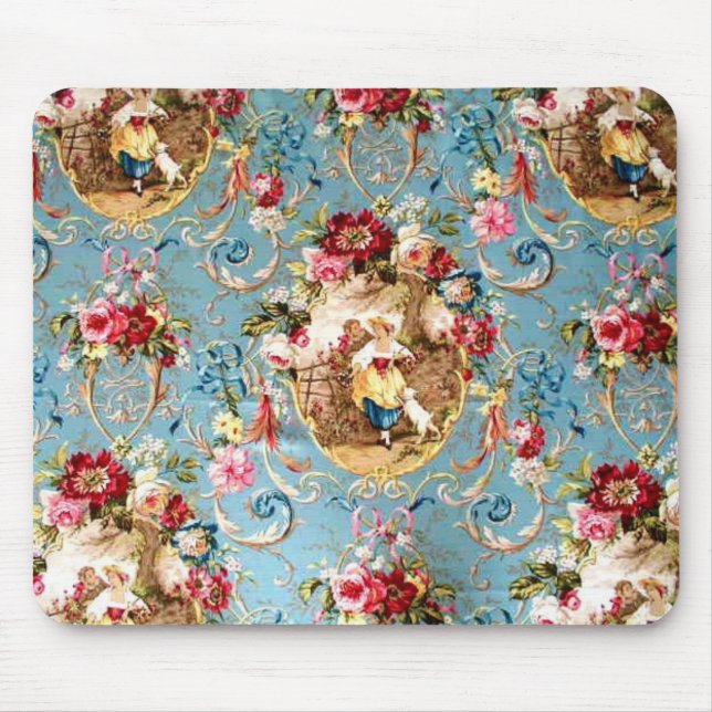 Richloom Fragonard Cornflower Blue French Country  Mouse Pad (Front)