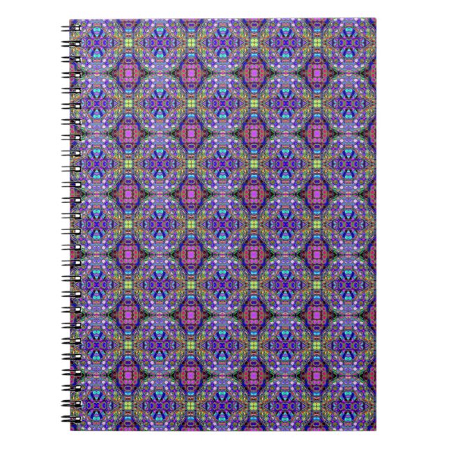 Richly patterned purple spiral notebook (Front)