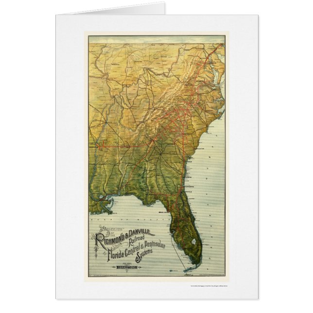 Richmond & Danville Railroad Map 1893 (Front)