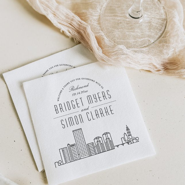 Richmond Deco Skyline | Wedding Event Napkins (Creator Uploaded)