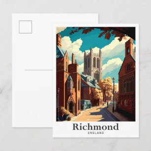 Richmond England Art Vintage Travel Illustration Postcard