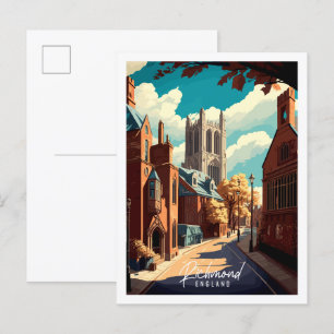 Richmond England vintage travel illustration Postcard