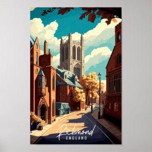 Richmond England vintage travel illustration Poster