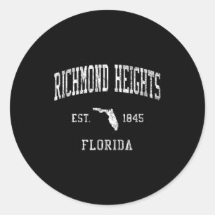 Richmond Heights Fl J01 Vintage Athletic Srts Desi Classic Round Sticker