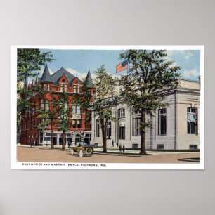 Richmond Indiana Post Office and Masonic Lodge Poster