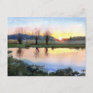 Richmond Park at Sunset Robin Hood gates postcard