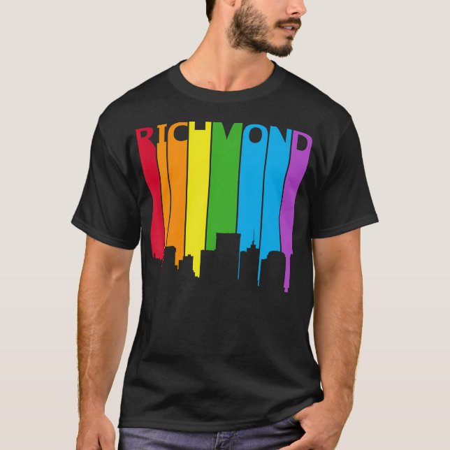 Richmond Skyline Lgbt Pride T-Shirt (Front)