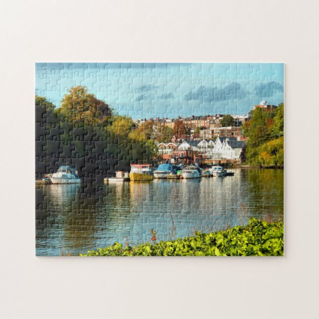 Richmond Thames and boats Jigsaw Puzzle (Horizontal)