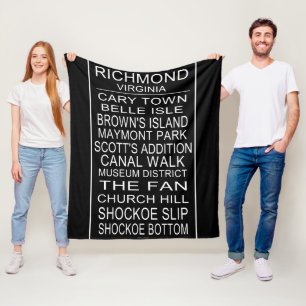 Richmond Virginia Bus Roll  Fleece Blanket