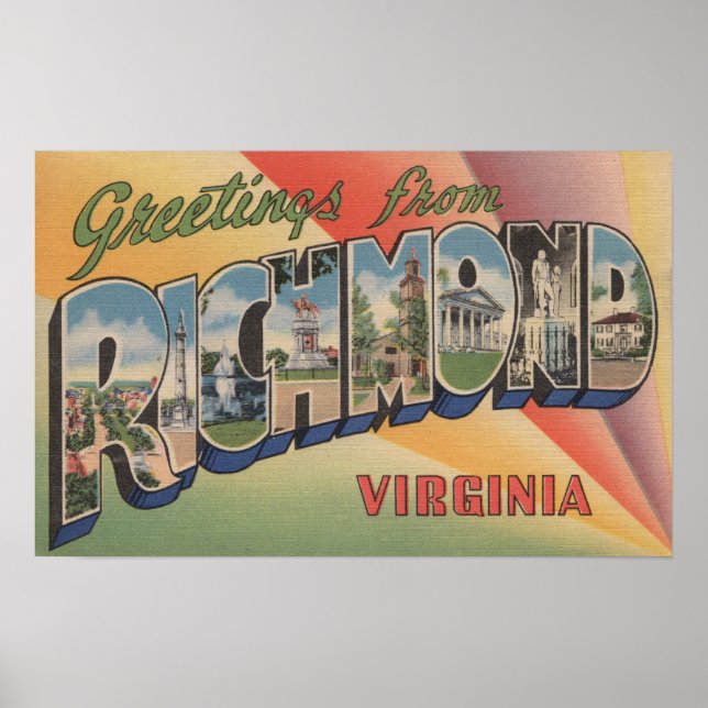 Richmond, Virginia - Large Letter Scenes Poster (Front)