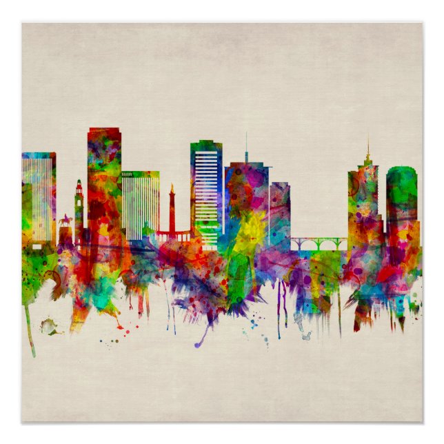 Richmond Virginia Skyline Poster (Front)