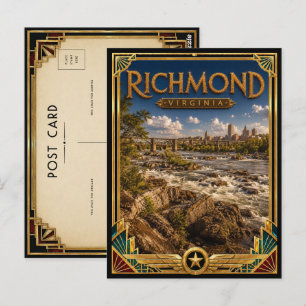 Richmond Virginia Vintage Art Deco Golden Age Postcard