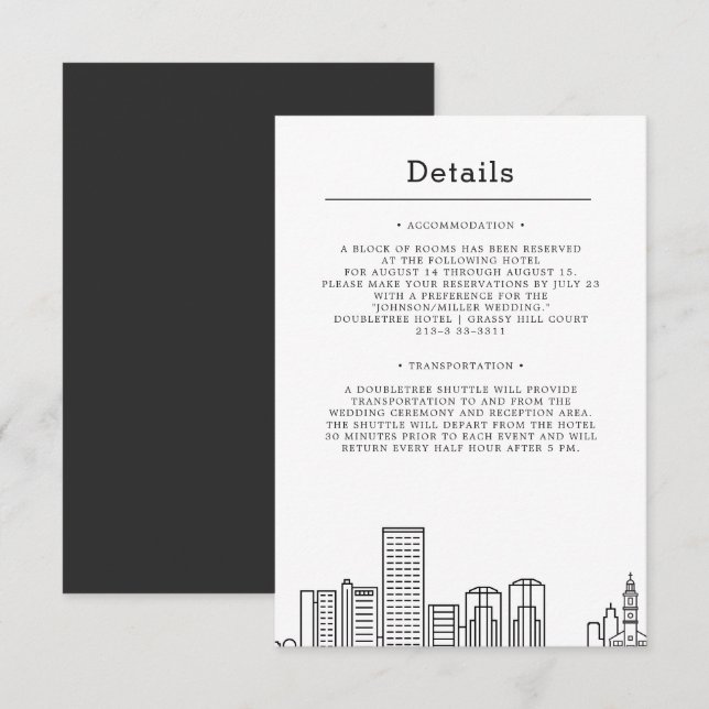 Richmond Wedding | Guest Details Invitation (Front/Back)
