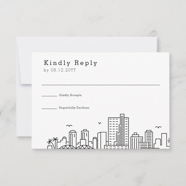  Richmond Wedding | Stylized Skyline RSVP Card (Front)
