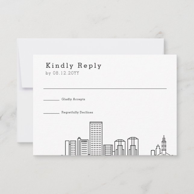 Richmond Wedding | Stylized Skyline RSVP Card (Front)