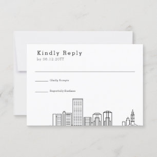 Richmond Wedding   Stylized Skyline RSVP Card
