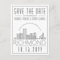 Richmond Wedding | Stylized Skyline Save the Date