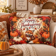 Richness of Fall Fox Thanksgiving Illustration