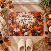 Richness of Fall Fox Thanksgiving Illustration