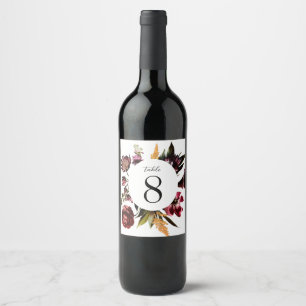 Richness of Spring Colourful Floral Table Number Wine Label