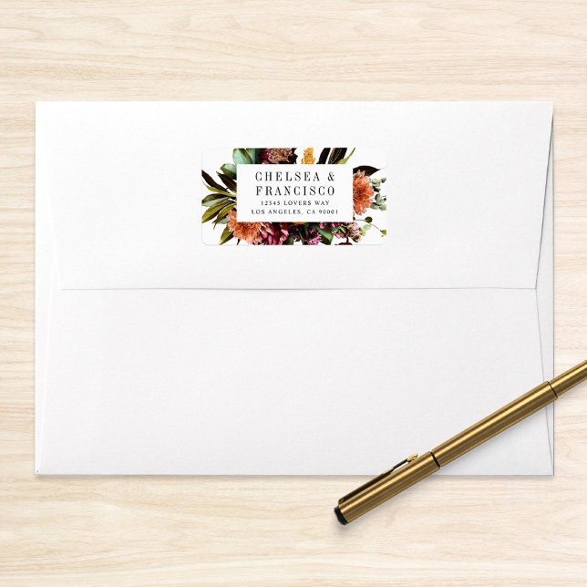 Richness of Spring Colourful Floral Wedding Addres Label (Creator Uploaded)