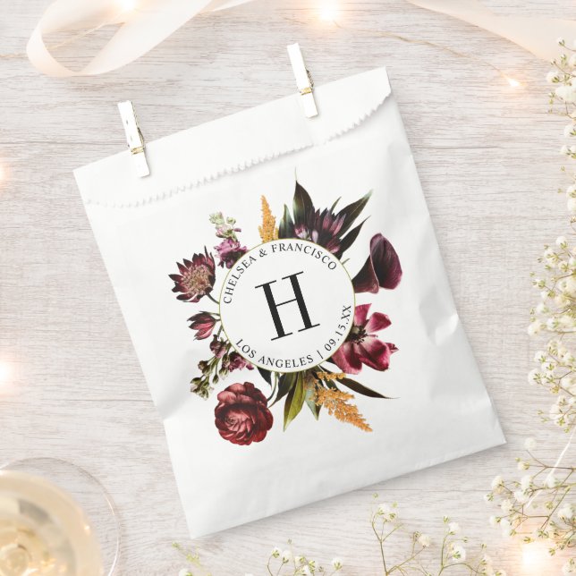 Richness of Spring Colourful Floral Wedding Initia Favour Bag (Clipped)