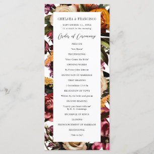 Richness of Spring Colourful Floral Wedding Program