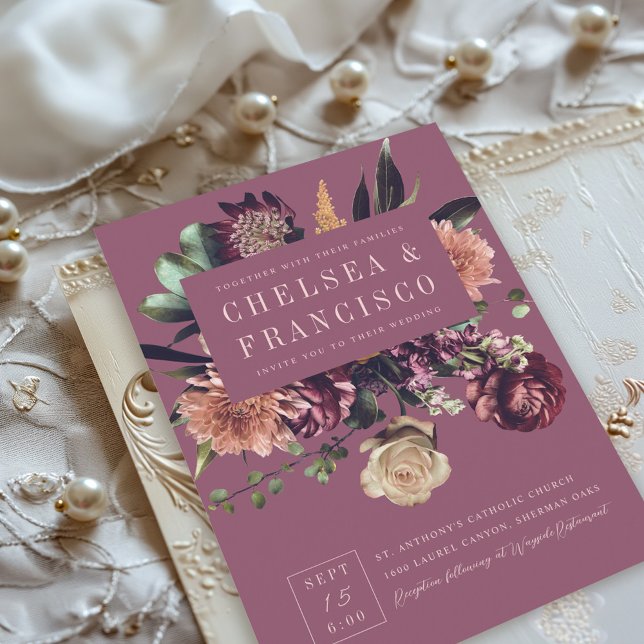 Richness of Spring Colourful Orchid Purple Wedding Invitation (Creator Uploaded)