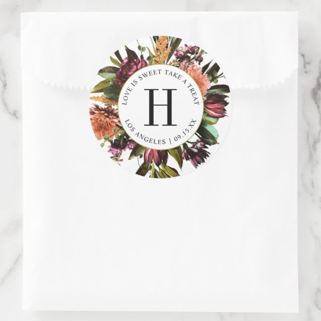 Richness of Spring Colourful Wedding Classic Round Sticker (Bag)