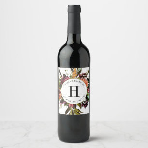 Richness of Spring Colourful Wedding Wine Label