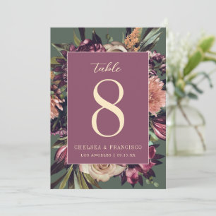 Richness of Spring Purple Green Table Number