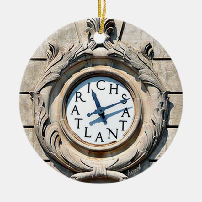 Rich's Clock, Rich's Clock Atlanta, Rich's Clock Ceramic Ornament (Front)
