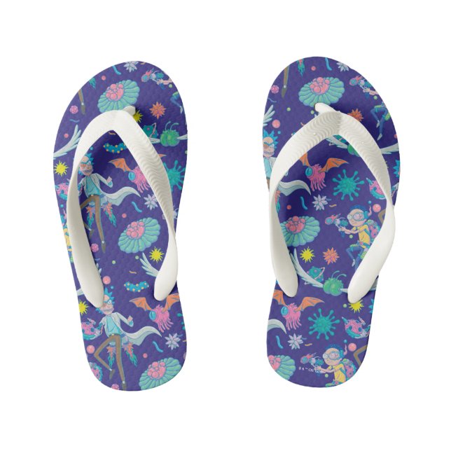 RICK AND MORTY™ | Among Infected Cells Pattern Kid's Flip Flops (Footbed)
