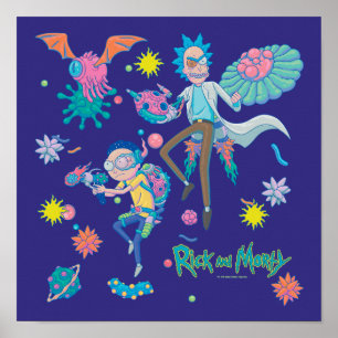 RICK AND MORTY™   Among Infected Cells Pattern Poster