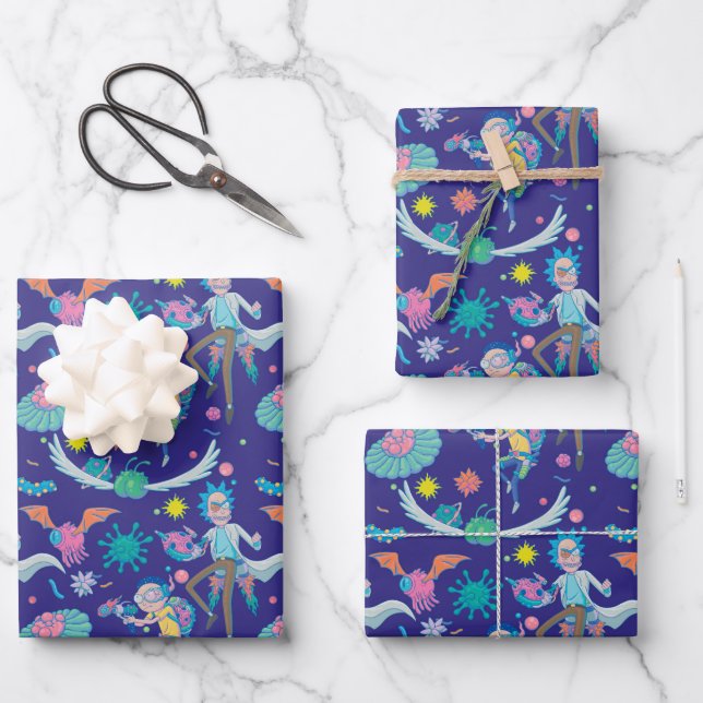 RICK AND MORTY™ | Among Infected Cells Pattern Wrapping Paper Sheet (Front)