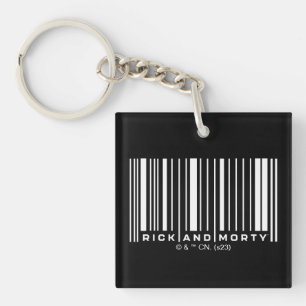 Rick and Morty Bar Code Graphic Keychain